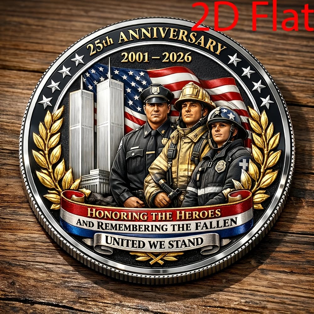 TEMU 2d Flat - 25th Anniversary 2d Flat Commemorative Coin Celebrating And Souvenir Badge With For Collectors