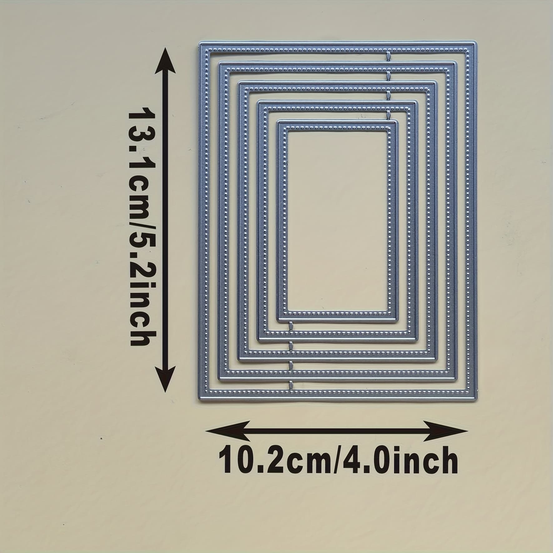 TEMU A Modern Decorative Metal Cutting Mold With Simple Geometric Borders, Perfect For Diy Script Card Making. Durable Metal, Silvery Gray, Durable Metal Mold, Metal Cutting Mold
