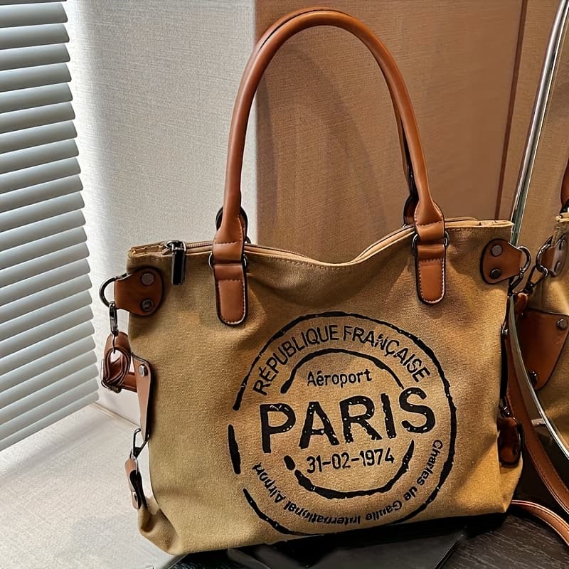 TEMU New Large Capacity Portable Tote Bag With Adjustable Shoulder Strap Length, Single Shoulder Bag, Crossbody Bag