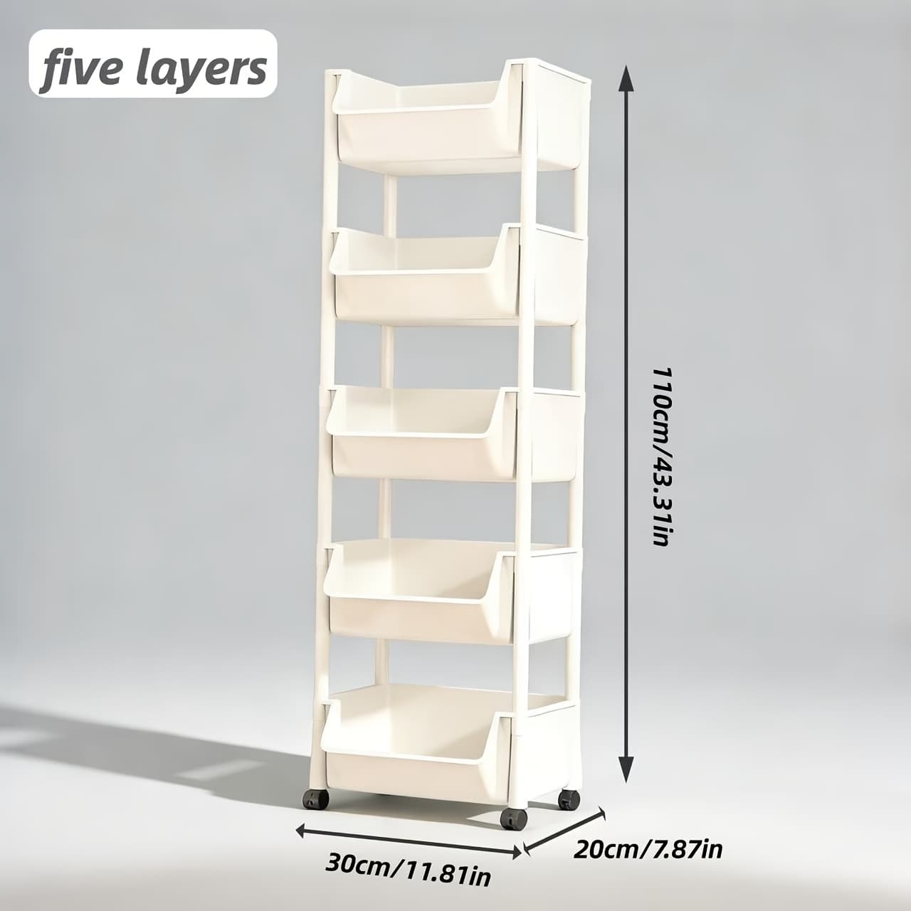 TEMU 3/4/5 Tiers, Wheeled Rolling Storage Rack. Large Capacity Storage Suitable For Offices, Bathrooms, Living Rooms, Bedrooms, And Garages. Storage And Organization