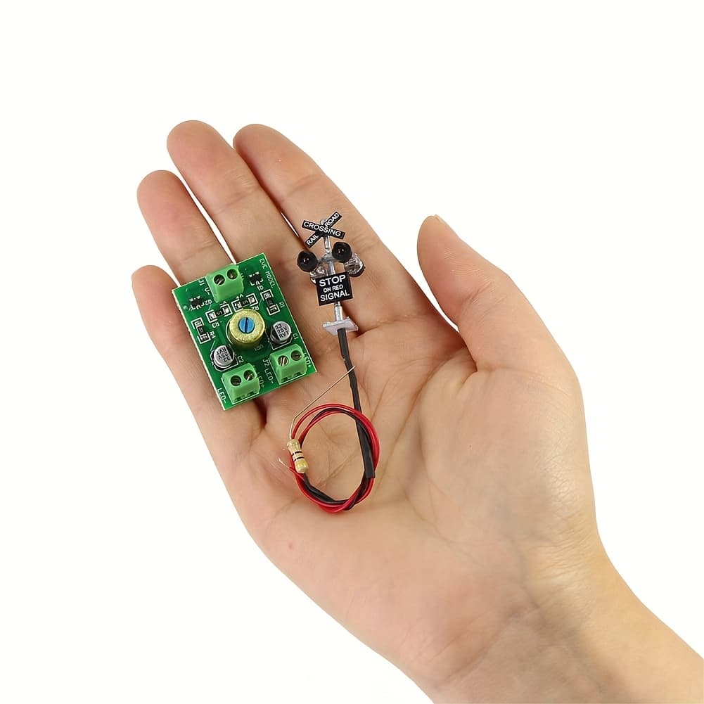 TEMU 1 Set N Scale With 4- Led - Compatible For N Gauge Model Train Systems, Realistic Railway Crossing With Pre-wired Resistors ( Power Required)
