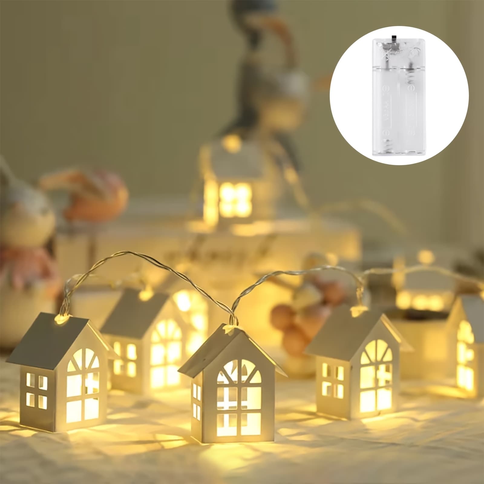 TEMU Led Fairy Lights Battery Operated String Lights 6.6ft 10led House Decorative Lights For Bedroom Party Decoration Easter