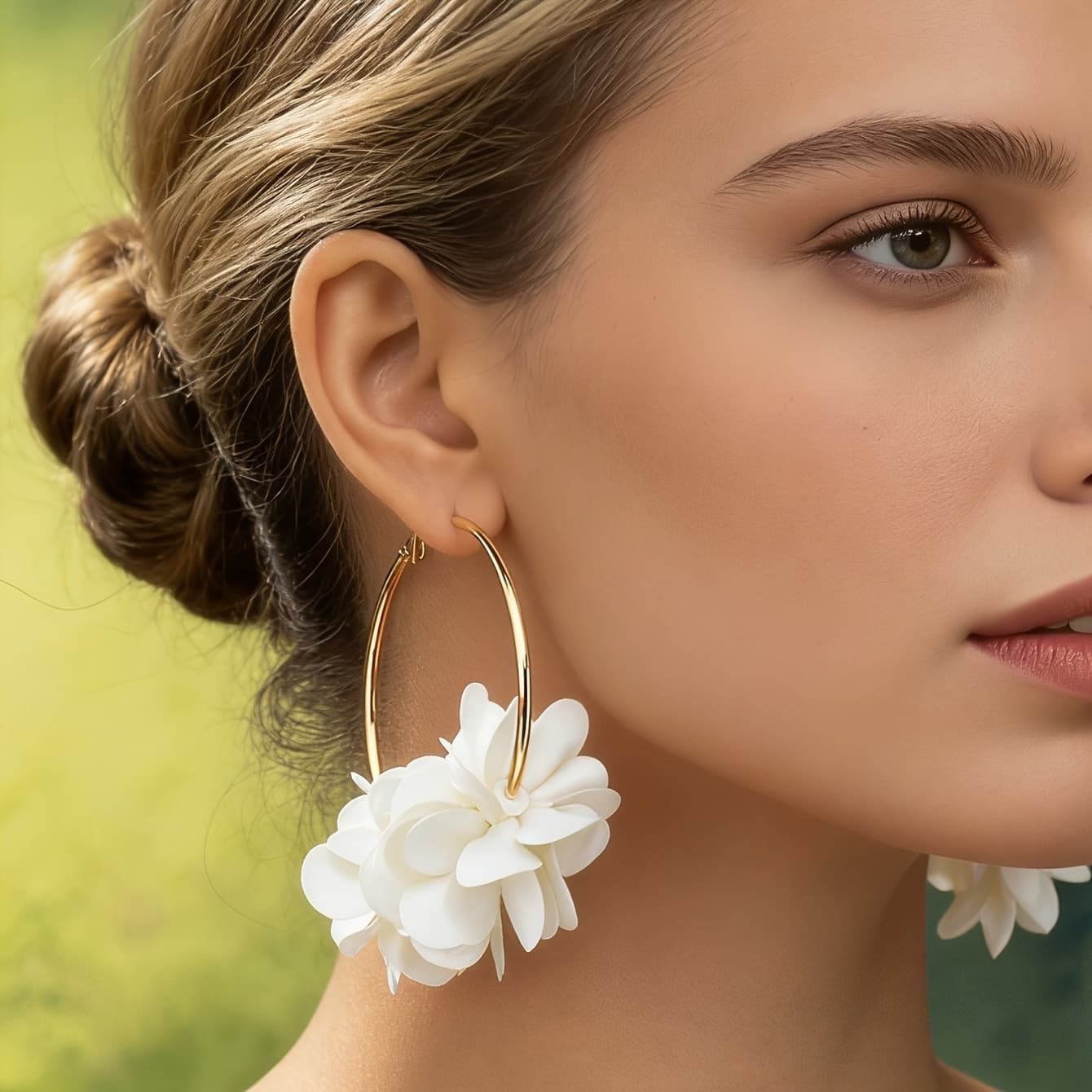 TEMU A Pair Of Elegant And Fashionable Bohemian-style Floral Women's Travel, Festival, Ball, And Wedding Accessories