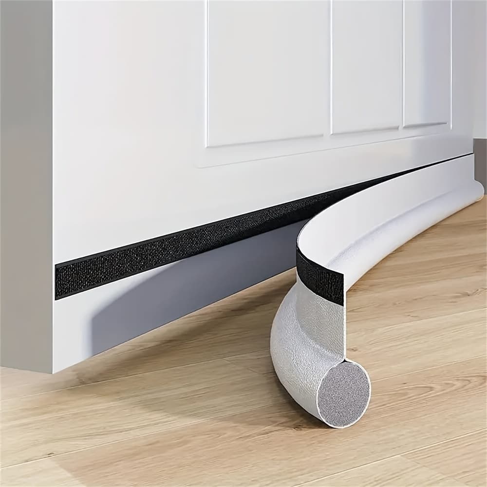 TEMU 96cm/37.8in Leather-like Self-adhesive Door Bottom Seal Strip | Under Door Draft Stopper For Weatherproofing, Insulation, Soundproofing | For Winter & Fall Door Protection