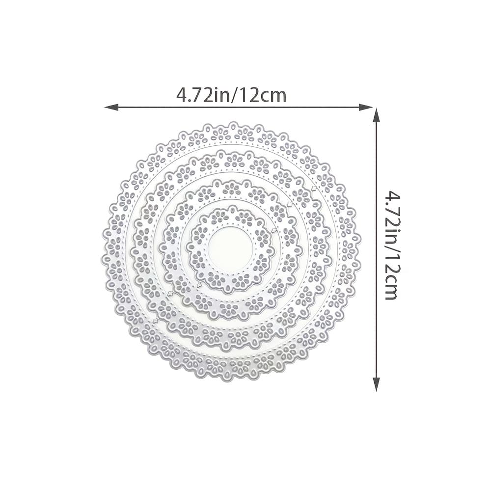 TEMU Round Lace Embossing Cutting Die For Card Making, , And Photo Album Templates. Metal Die For Cutting And Embossing With Lace For Card Creation