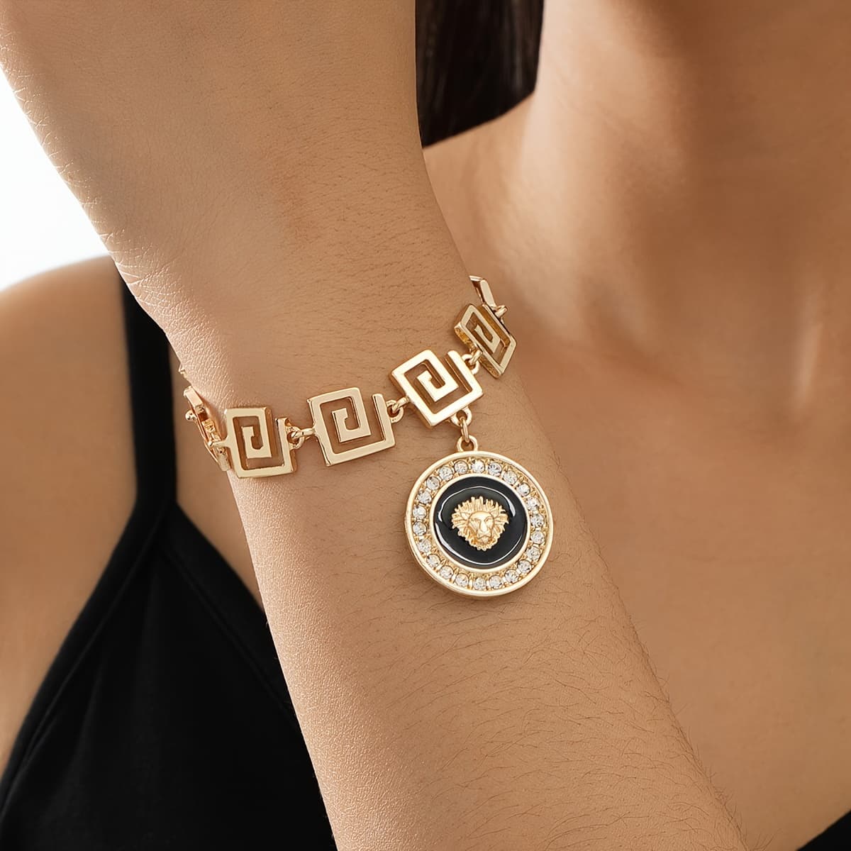 TEMU Stylish Elegant Lightweight Round Drop Pendant Women's Bracelet