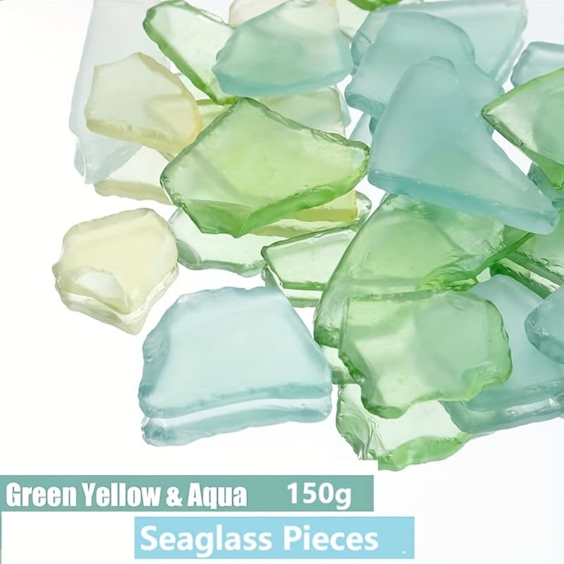 TEMU 1pc Of 150 Grams Of Frosted Sea Glass In , White, Green, Yellow, And Red, Suitable For Crafts, Vase Embellishments, Wedding Decorations, Sea Glass Jewelry, Aquarium Setups, And More