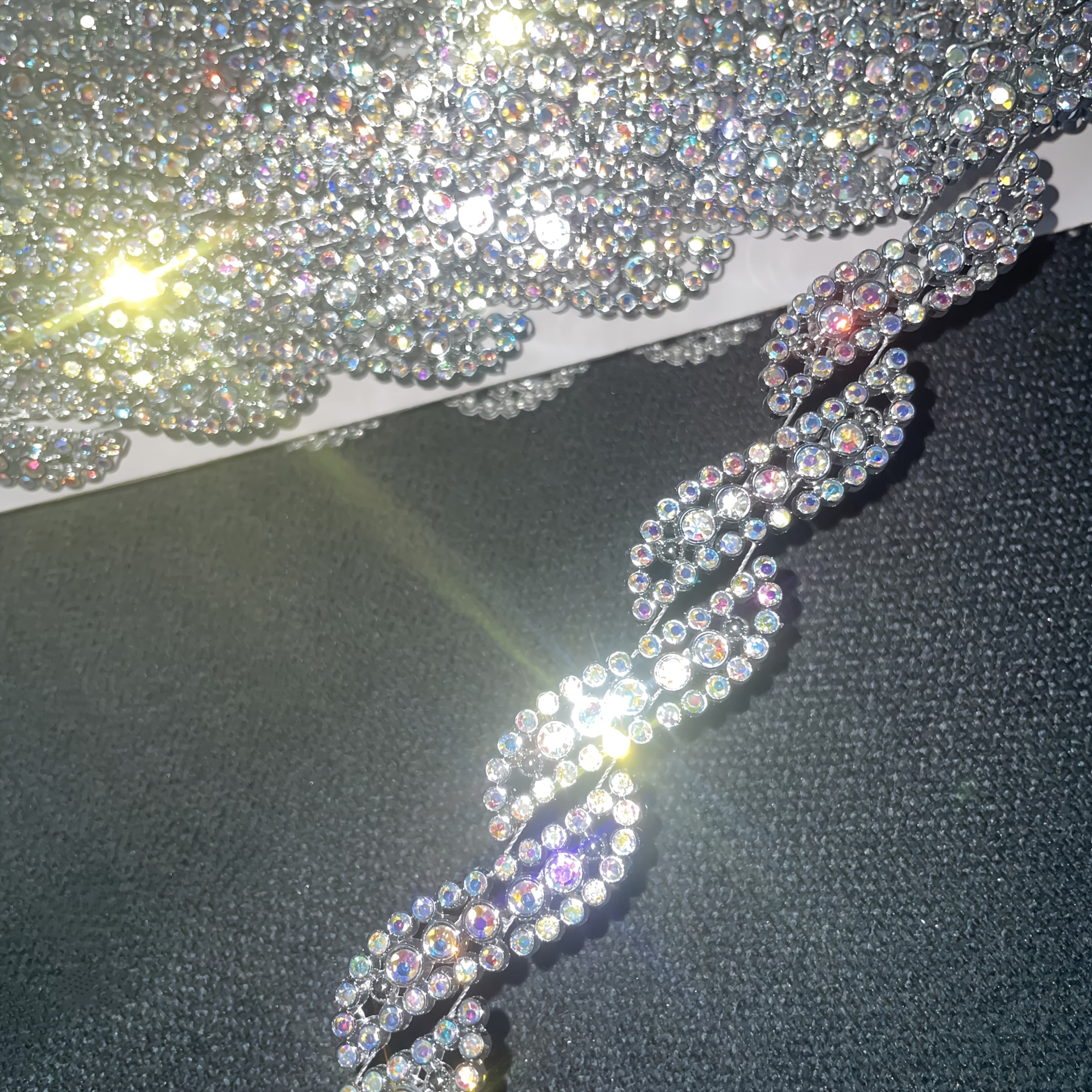 TEMU 100cm/39.37in Decorative Strip, Sewing Lace, Suitable For Party Dress Decoration, Packaging Sewing, Shoe And Hat , Sparkling Material