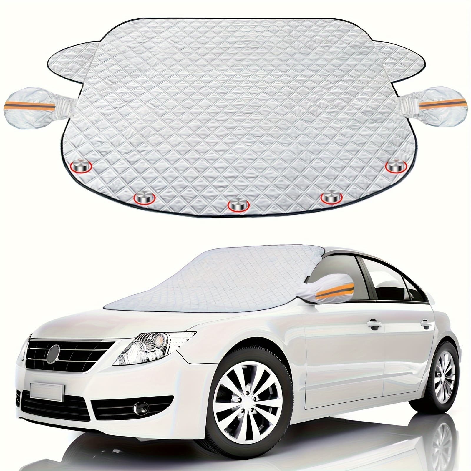 TEMU Magnetic Car Windshield Snow Cover With Side Mirror Covers - Guard For Suvs And