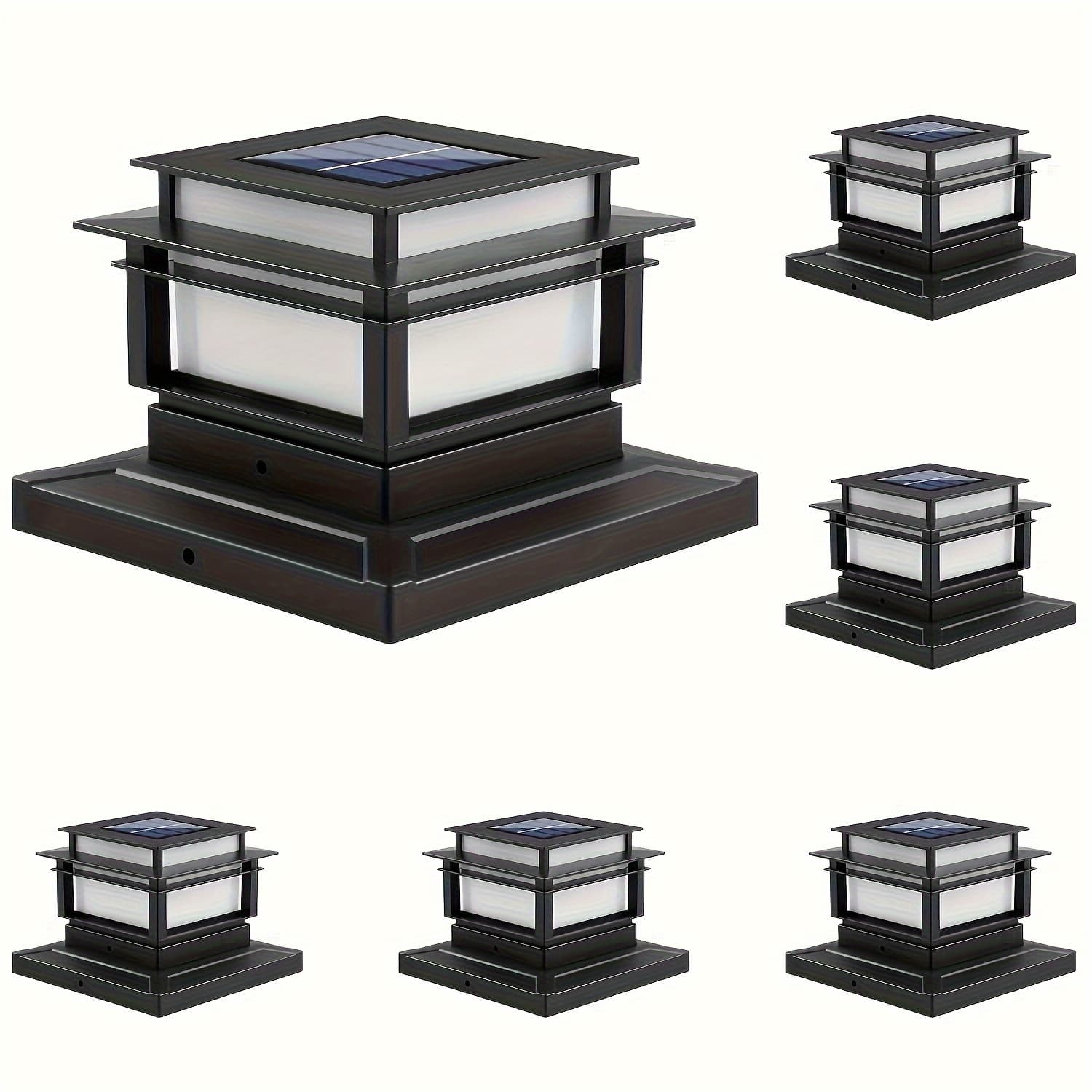 TEMU Solar Post Lights, Outdoor Bright Led Solar Post Lights Solar Fence Deck Light For Solar Light Garden Porch Patio Stair Decoration