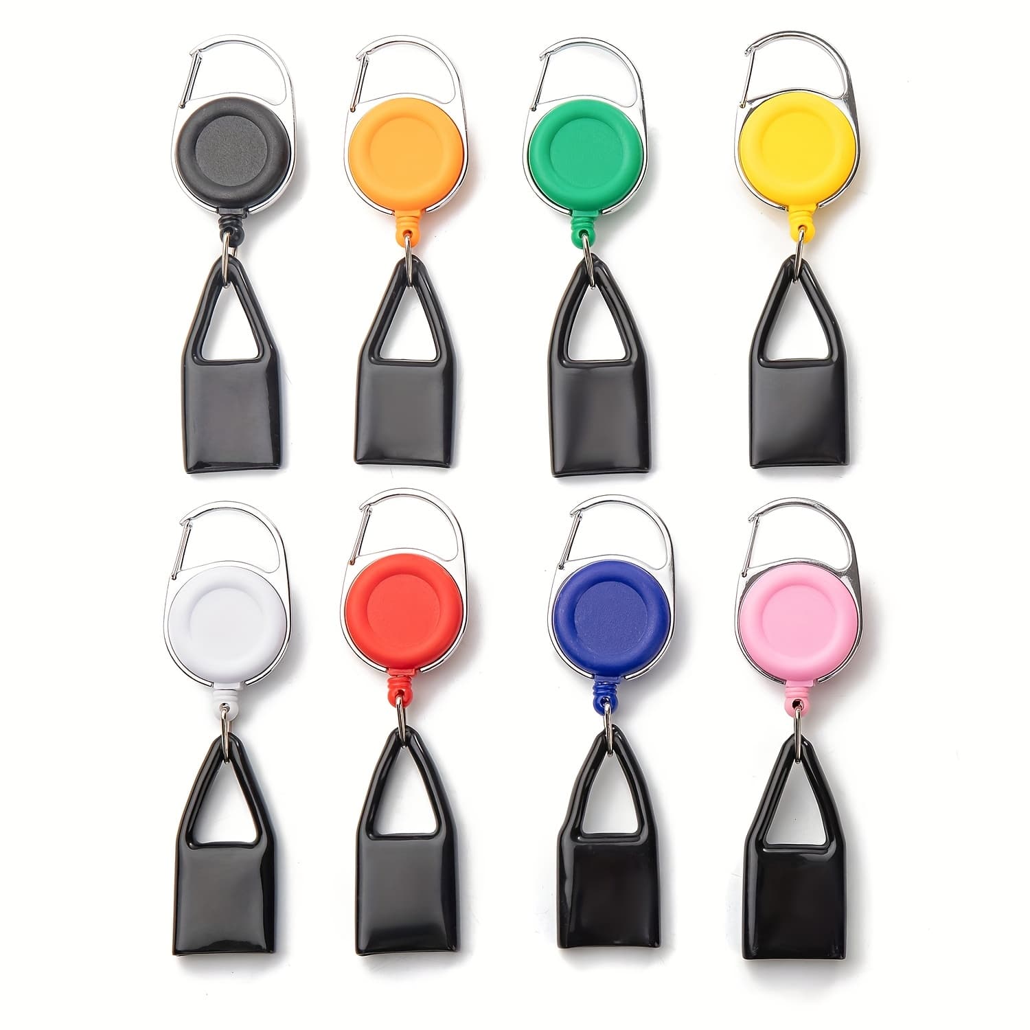 TEMU 8pcs Retractable Lighter Clip Assorted Color Lighter Holder Keychain With Clip Classic Lighter Cover, Single Clip For , Black, White, Red, Blue, Yellow, Green, Pink, Orange