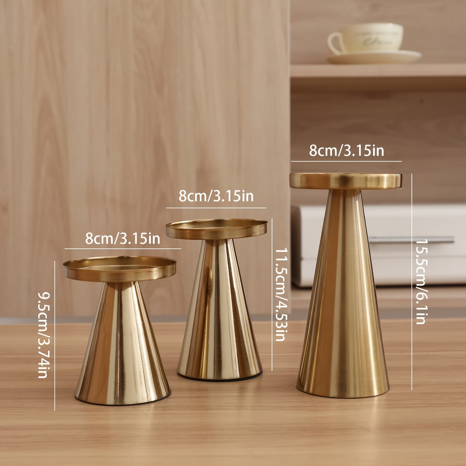 TEMU A Set Of 3 Iron Craft Iron Candlestick Set Taper Candlestick Home Candlestick Ornaments