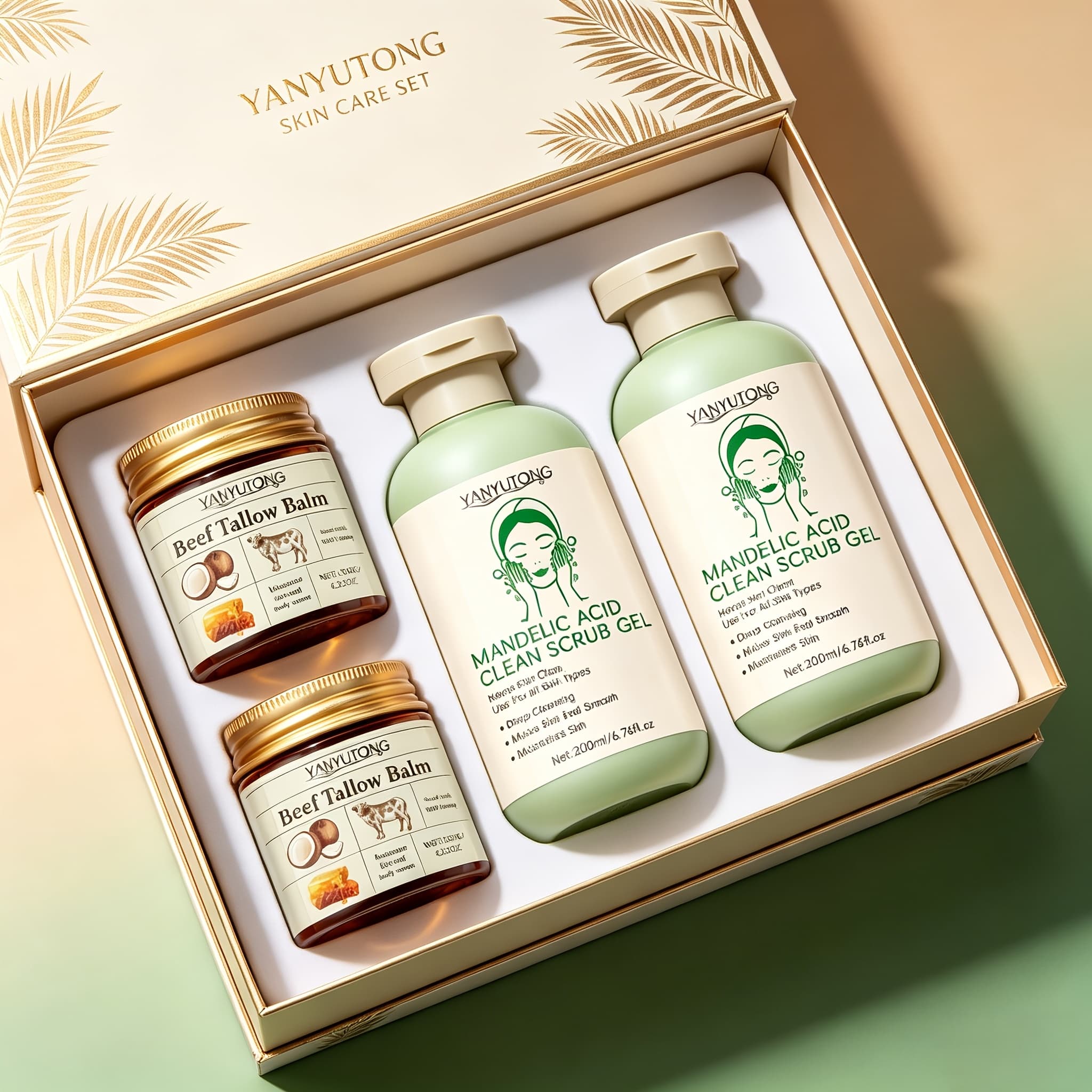 TEMU This 4pcs Facial Skincare Set Includes An Exfoliating Scrub And A Cream For Deep Cleansing And Firming The Skin.