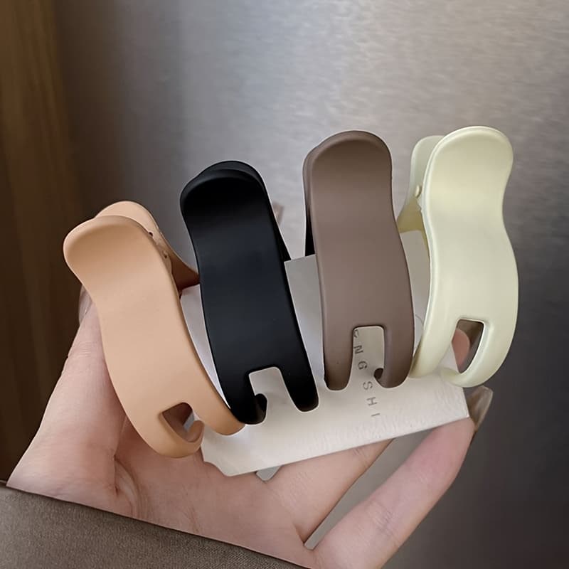 TEMU 4pcs/ladies Vintage Matte Bun Hair Clips, High Ponytail Fixer, Back Of Head Updo Claw Clips