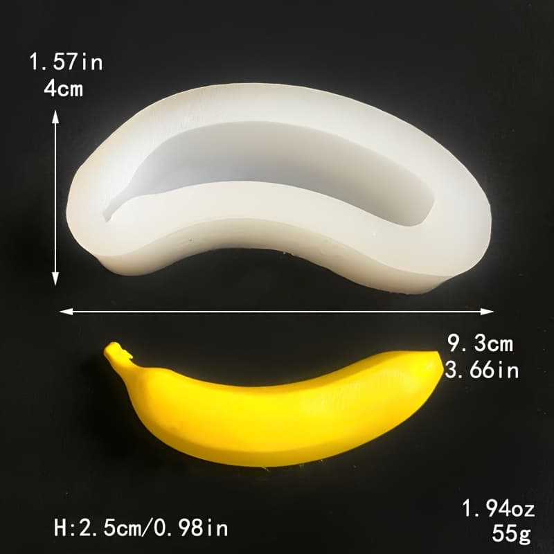 TEMU Diy Banana-shaped Silicone Mold For Candles & Diffuser Stones - Realistic Crafting Tool
