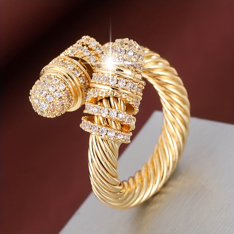 TEMU A Women's Adjustable Featuring A Conical Geometric Cross Design With Synthetic Synthetic Zirconia