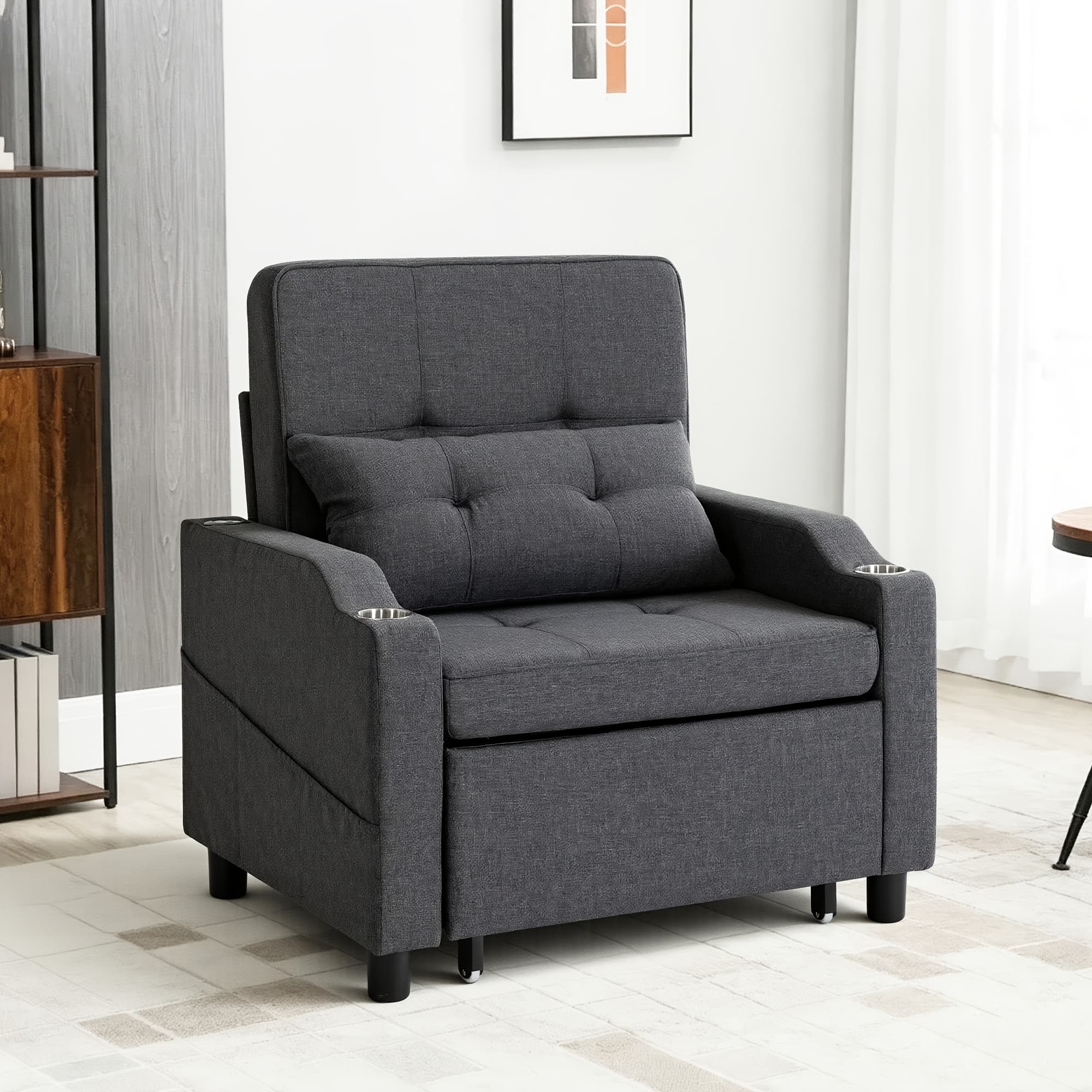 TEMU 3-in-1 Folding Sofa Bed - Convertible Sleeper Chair To Bed, Space-saving Modern Furniture For Small Apartments, Dorms, Offices