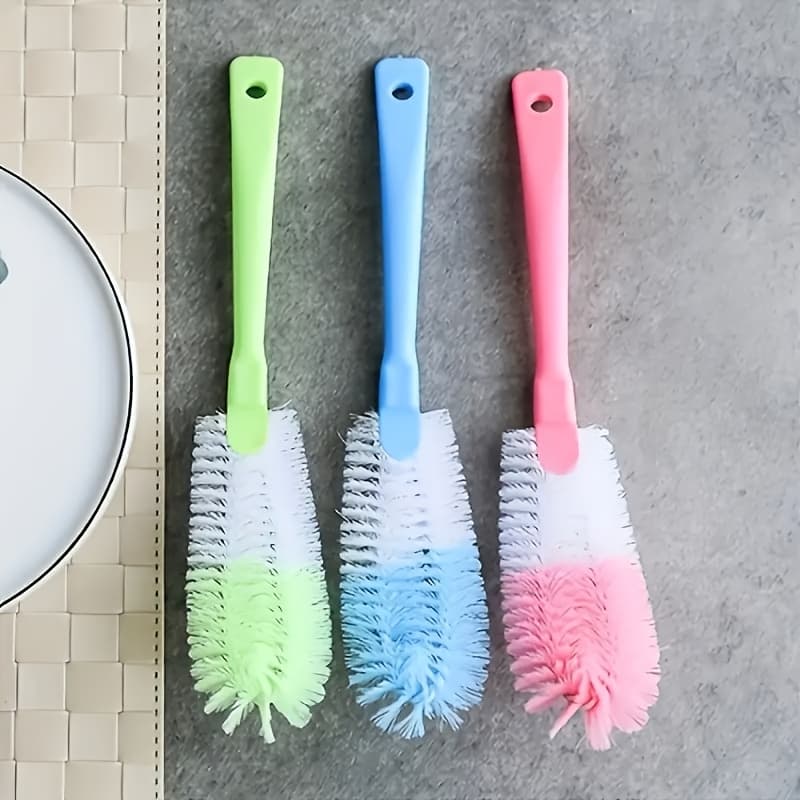 TEMU 1pc Multi-functional Long-handle Cleaning Brush - Suitable For Pots, Pans, Cups, And Bottles - Essential Cleaning Tool For Kitchen And Living Room