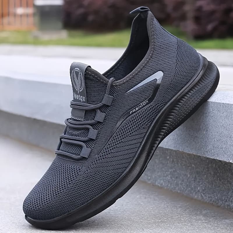TEMU Solid Breathable Durable Sneakers For Outdoor Jogging - Men's Comfy Training Shoes