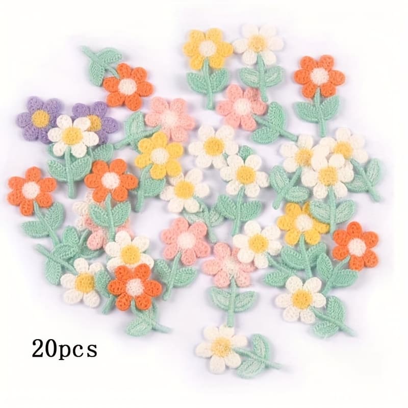 TEMU 20pcs Of 3.6*2.3cm Multi-colored Small Flower Lace Decorative Fabric Pieces (without Adhesive) Sewing Crafts Production Materials Clothing Hairpin Hair Additions Decorative Additions