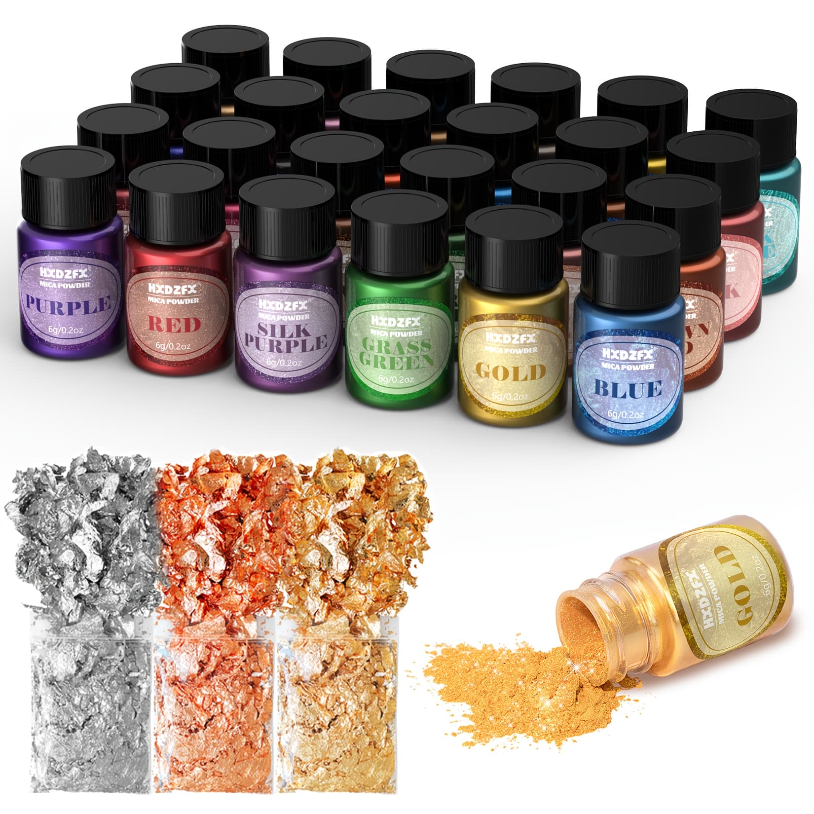 TEMU 27 Colors Mica Powder Set - Epoxy Resin Color Powder Set, Candle Dye Powder, Natural Resin Powder For Resin Art, Candle Making, Slime, Art Crafts - 5g/0.25oz Bottle