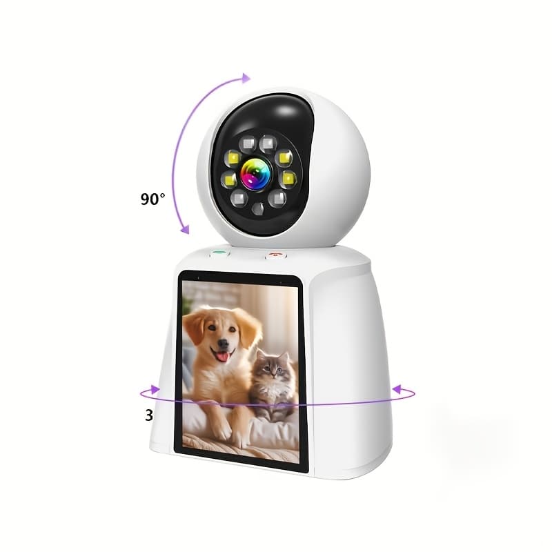 TEMU 3 Inch Screen Pet Camera Smart Calling, Baby Kids Monitor Cameras Wifi For Home Security Indoor, Camara De Segurida Smartphone 2 Way Talk, 24/7 Recording, Motion Sensor Detection With Speaker