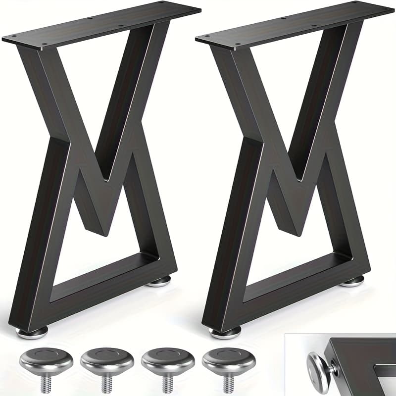 TEMU Metal Coffee Table Legs, Quadrilateral Bench Legs, Heavy-duty Desk Legs, Black Metal Side Table Legs, Diy Furniture Legs