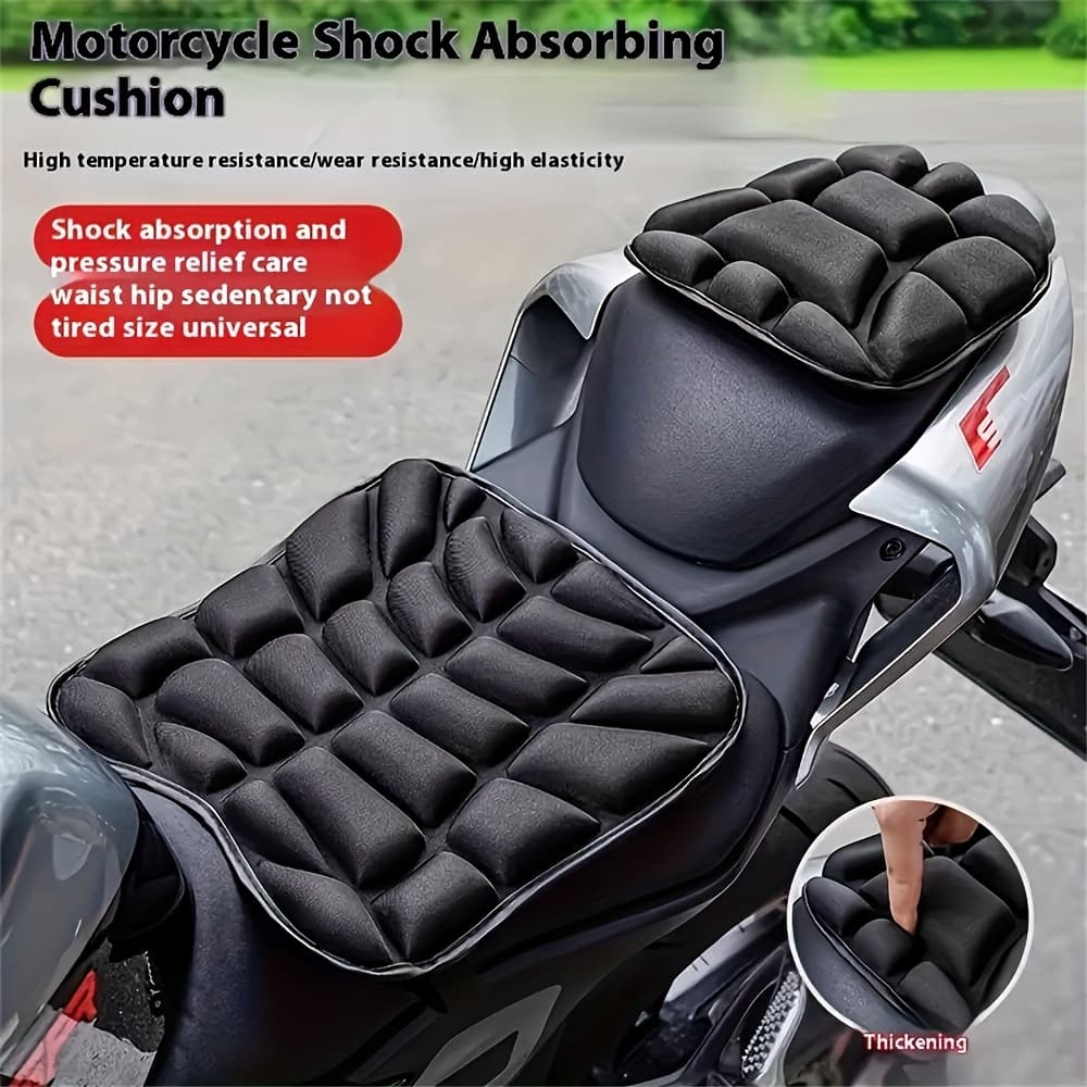 TEMU 2pcs Motorcycle Seat Cushions - Large And Small, Shock-absorbing, Weatherproof, Breathable, Anti-uv, Eva Material - Ideal For Trips, Summer And Holiday , Motorcycle