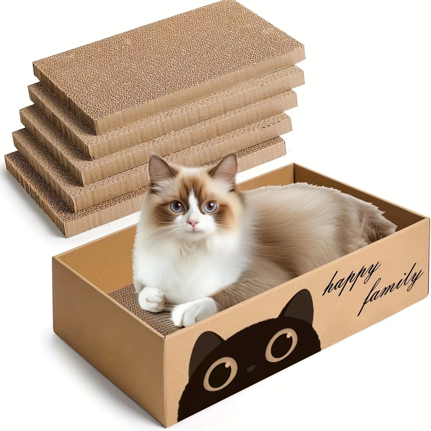 TEMU A Set Of 5 High-quality Cat Scratch Boards In , Designed For Indoor Cats. Corrugated Cardboard Scratchers Help Protect Your Furniture And 's Paws.