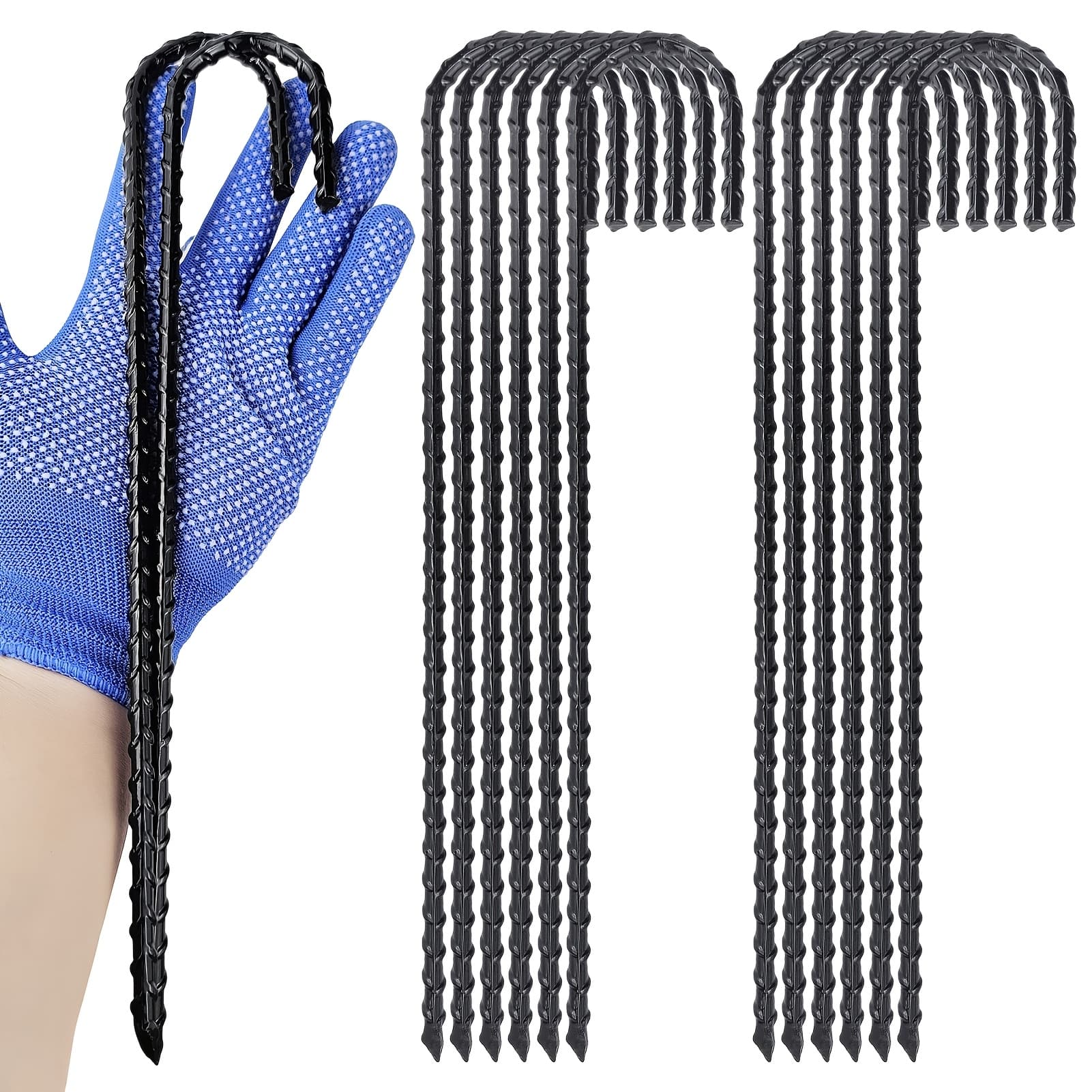 TEMU 12 Inch Stakes, Heavy Duty Anti-rust Ground Anchors For Fence, Fence, Sports Nets, Camping Tent, Etc