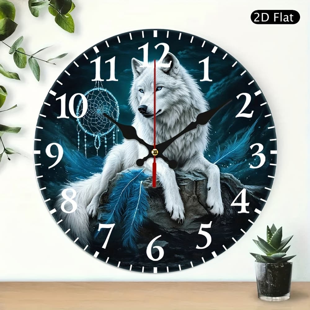 TEMU 2d Flat 10 Inch Non-electric Vintage Wooden Round Wall Clock, Farmhouse Style Home Decor, Suitable For Kitchen, Bedroom, Office, No Ticking Sound, Battery Not Included, 's Day Easter Gift