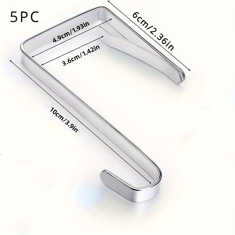 TEMU 5pcs Multifunctional Home Behind The Door Metal Hooks Storage Hooks Hooks S Hooks Storage Bag Hooks No-punch Door Hooks