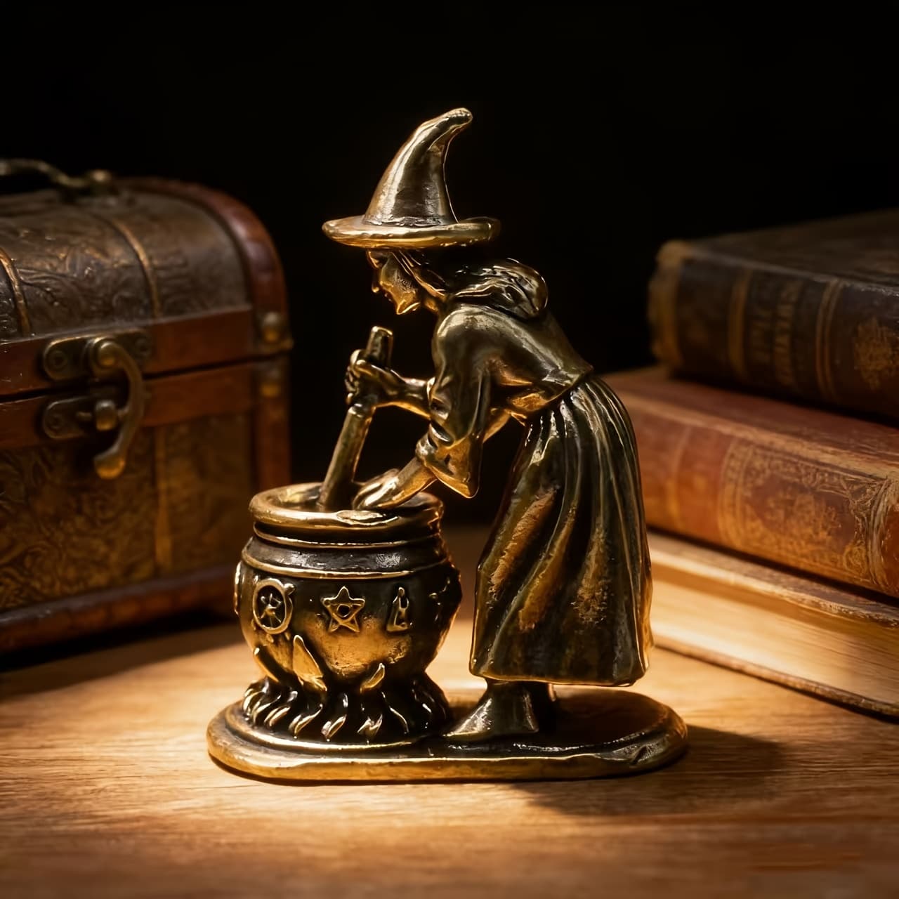 TEMU Collectible Figurines ，brass Vintage Statue Miniature - Piece, Exquisite Vintage , -style Desktop Decoration, Festive Atmosphere Craft, Tea Decor, Atmosphere Arrangement Creative