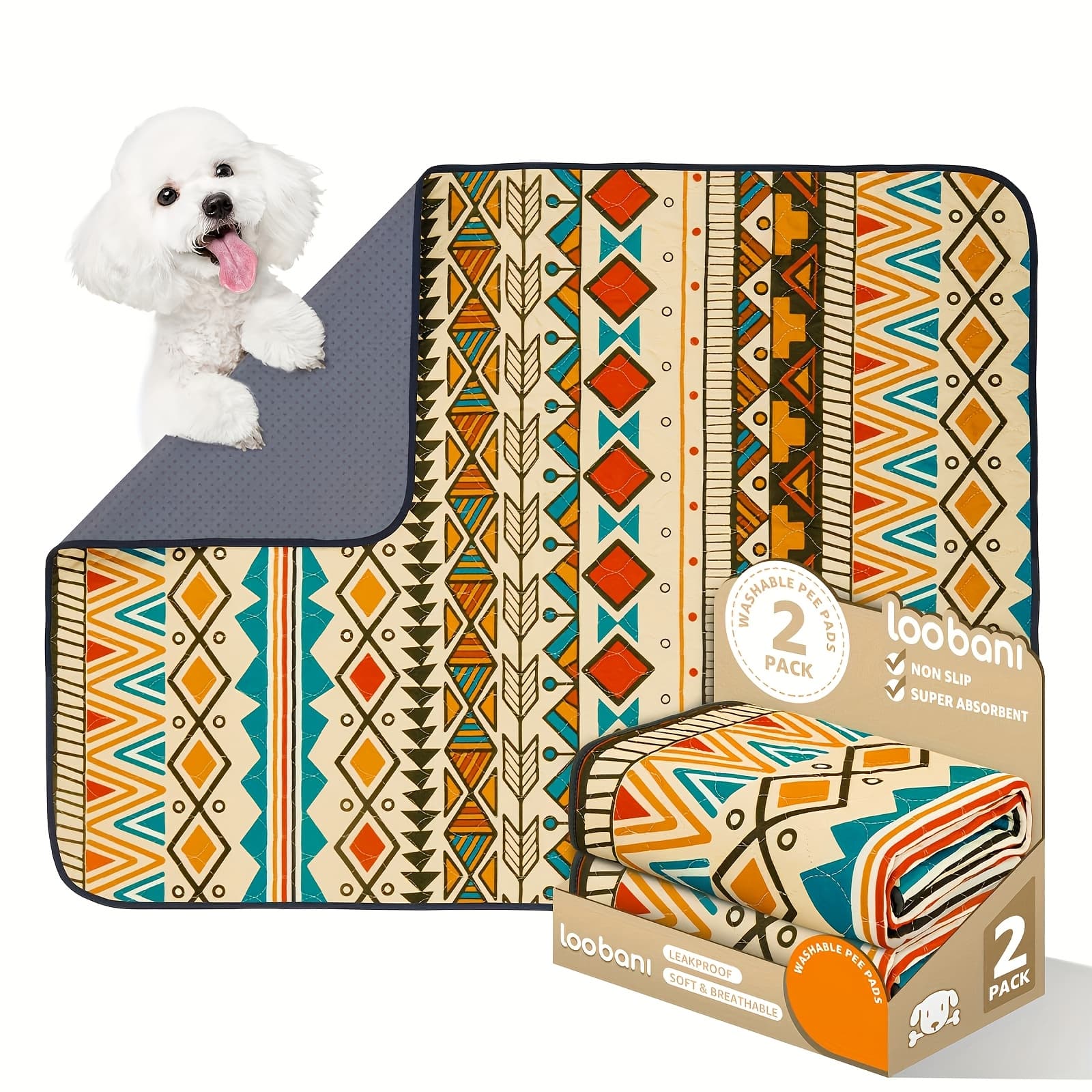 TEMU 2-pack Washable Pee Pads For Dogs - Super Absorbent Reusable Puppy Training Pads - Leakproof & Nonslip Whelping Pads For Pet Potty Training, Durable, , Dog Additions And Supplies, Local Warehouse