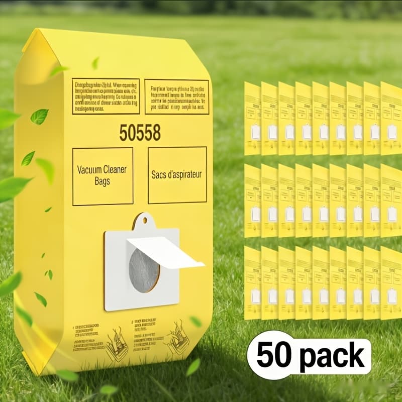 TEMU 50 Pack 50558 Canister Vacuum Bags For Ken-more Canister Type C/q 5055 50555 50557 50558, Replacement Vacuum Cleaner Bags For Pa- Type -18, Large Capacity, Hepa Filtration