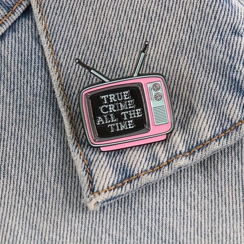 TEMU 1pc Enamel Pin In Pink Shape With English Letter Badge Additions, Creative Brooch Lapel Pin, Badge, Suitable For Backpacks, Clothes, Collars, And Hats, Ideal Gift