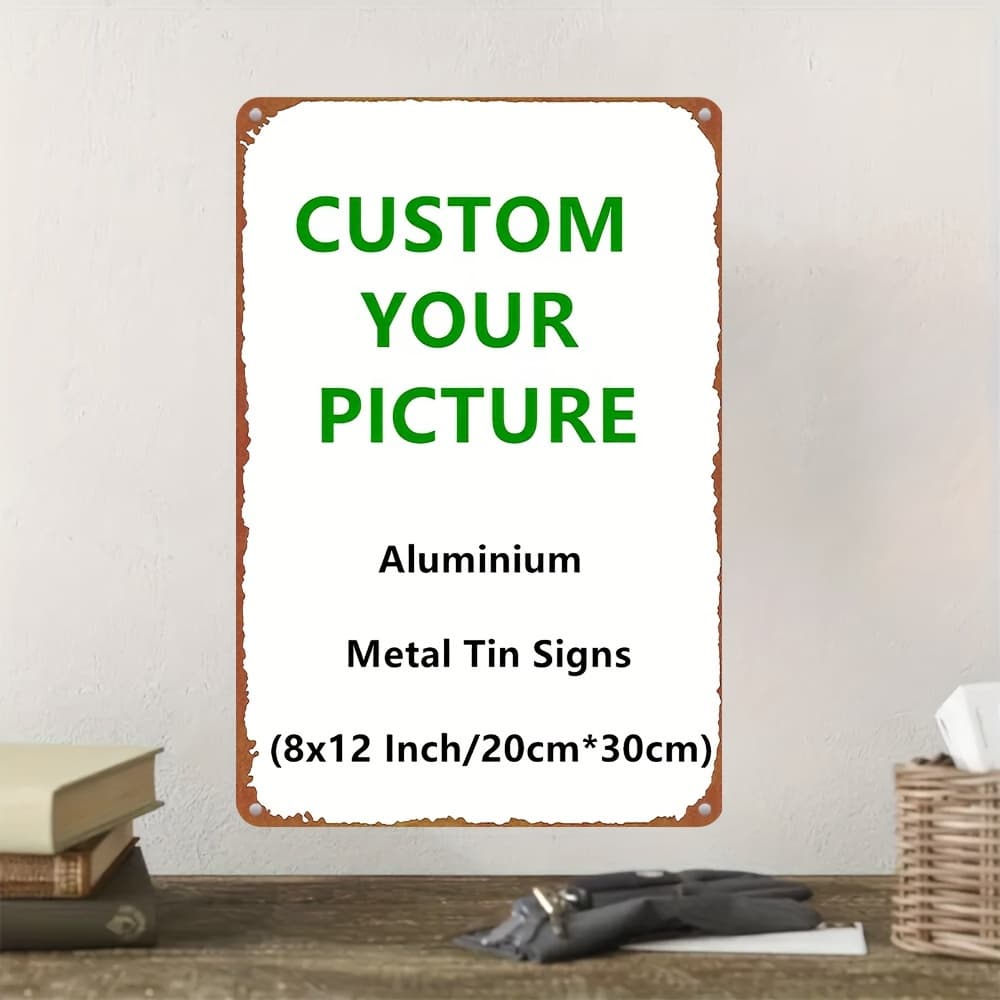 TEMU 1 Custom Iron Tin Plaque - Personalized Text/patterns, Vintage Wall Decoration, Durable For Indoor And Outdoor Use, 8x12 Inches, In Home, Garden, Bar, Or Restaurant.