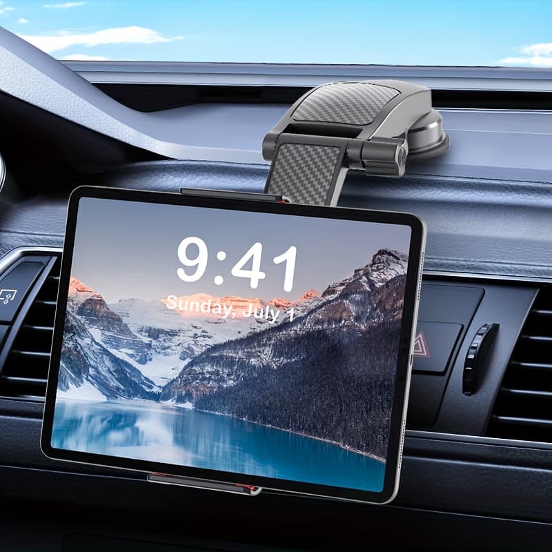 TEMU Car Phone Holder Tablet Mount, Upgraded Strong Suction Cup Cell Phone Tablet Holder For Dashboard - Large Screen, Adjustable, Anti-shake, Compatible With 4.7-12 Inch Smartphones & Tablets & Pads