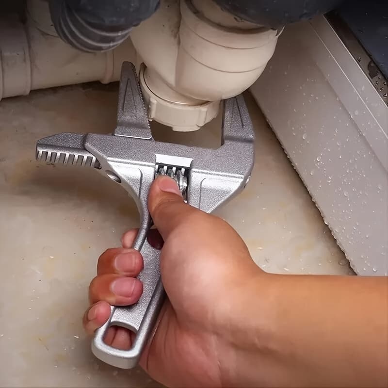 TEMU Mini Adjustable Bathroom Adjustable Wrench Strong Clamping Large Open End Multifunctional Spanner Bathroom Repair Tool