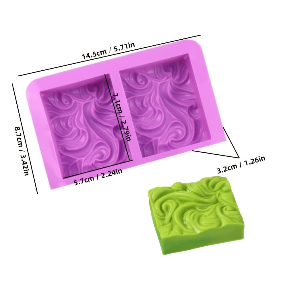 TEMU 1pc 2-hole Wave Relief Soap Silicone Mold Diy Friend Gift Decoration Mold