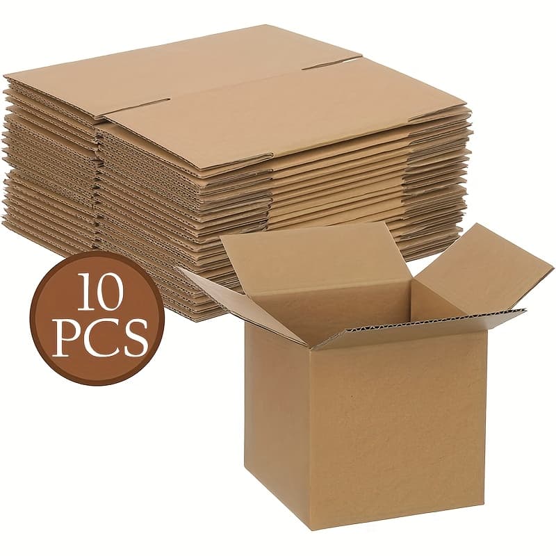 TEMU Inch Shipping Box, 10 Pack Corrugated Cardboard Box, Small Cube For Packaging, Moving, Shipping, Storage, Small Business