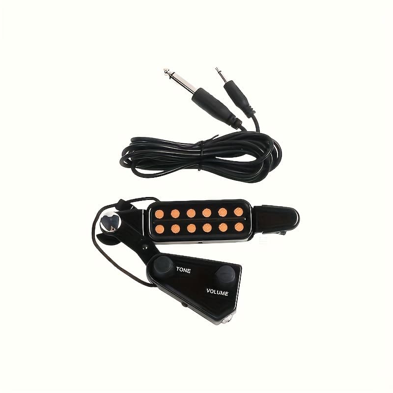 TEMU 1pc 12-hole Acoustic Guitar Pickup P-011 Sound Hole Pickup Magnetic With Tone Volume Controller Audio Cable - For Acoustic Guitarists - Enhance Guitar Sound - Perfect