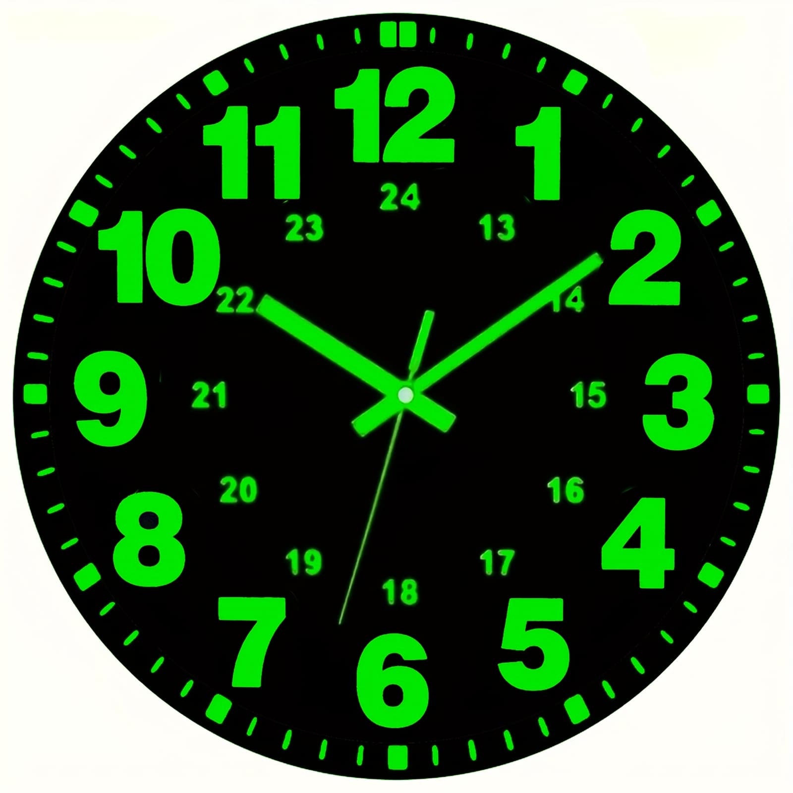 TEMU [1pcs -the-dark Wall Clock] 1pc Vinyl Round Wall Clock, 12-inch Silent Non-ticking, -the-dark Numbers & Hands, Flat Crown, Aa Battery Operated (not Included), Ideal For Bedroom & Living Room