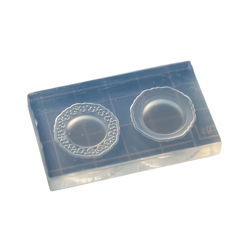 TEMU Mini Small Plate Handmade Epoxy Mold Miniature Small Tray Handmade Mold