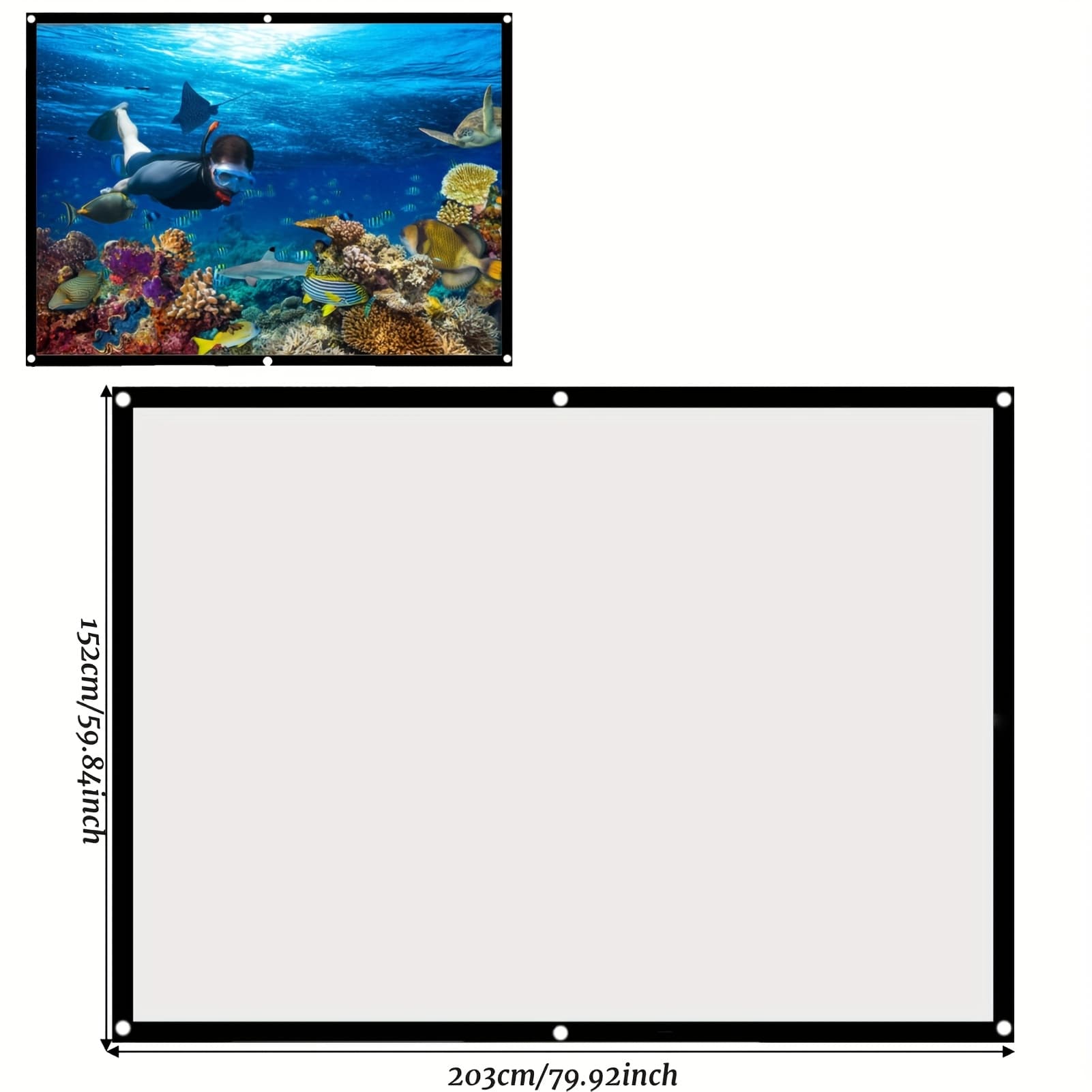TEMU Foldable Projection Screen Made Of Synthetic Polyester Fabric With A 4:3 Ratio, Suitable For Indoor And Outdoor Movie Viewing, Perfect For Home Theaters, Yards, And Travel (100 Inches)