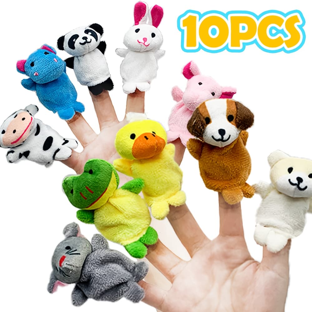 TEMU Set Of Puppets - Soft Plush Animal Toys For Children, Mini Plush Figures For Boys And Girls, Ideal For Parties, Playtime, Schools, And Gifts For Halloween And Christmas