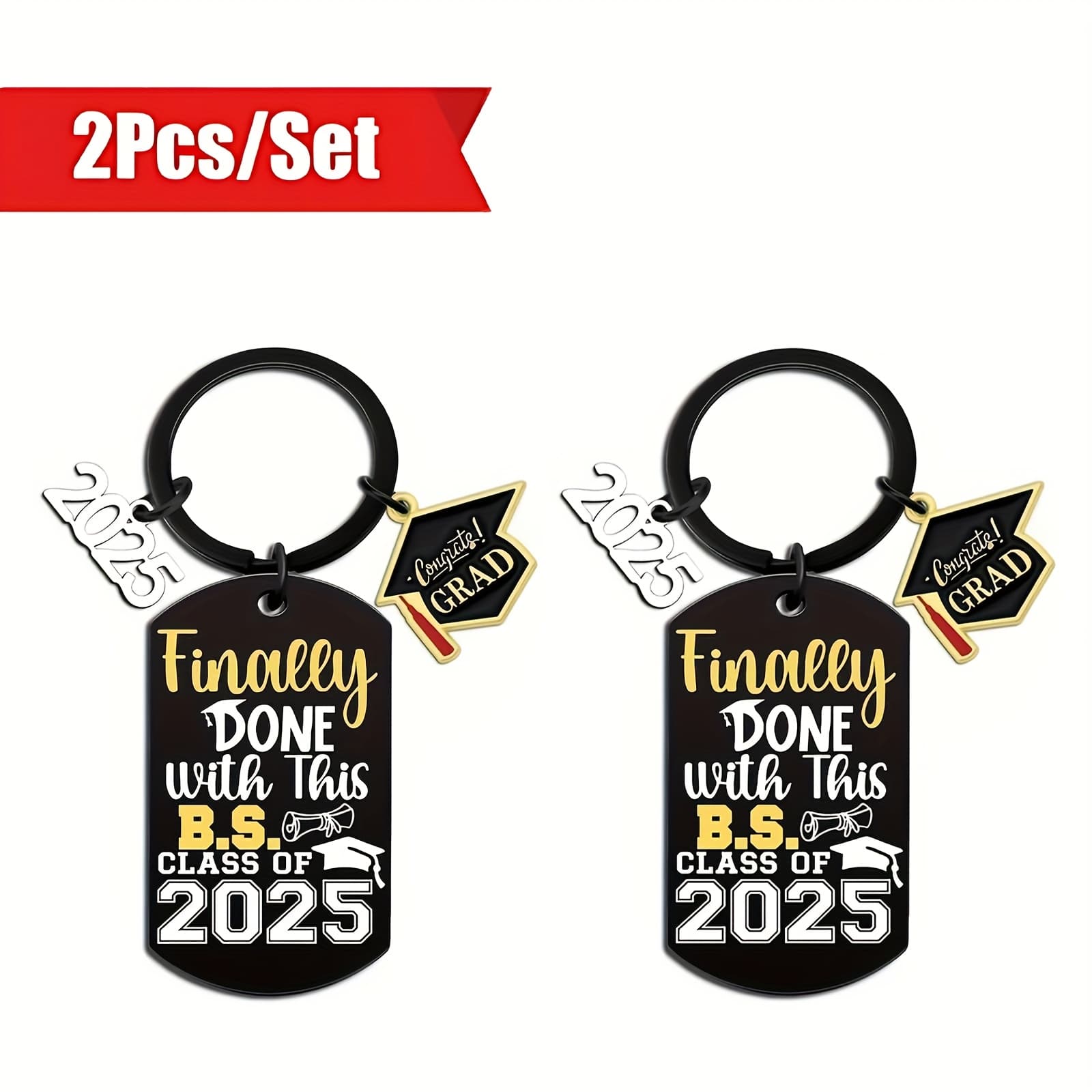 TEMU Set Of 2, Graduation Keychains For The Class Of 2025, Adorable Keychains For , Perfect Gifts For , Senior Students, Nurses, College And High School , Suitable For Everyone