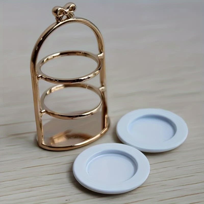 TEMU 1 Set Of Metal Mini Cake Rack Dessert Stand 1:12 Dollhouse Mini Food Bjd Dolls And Dolls Photography Props Accessories And Creative Small Gifts