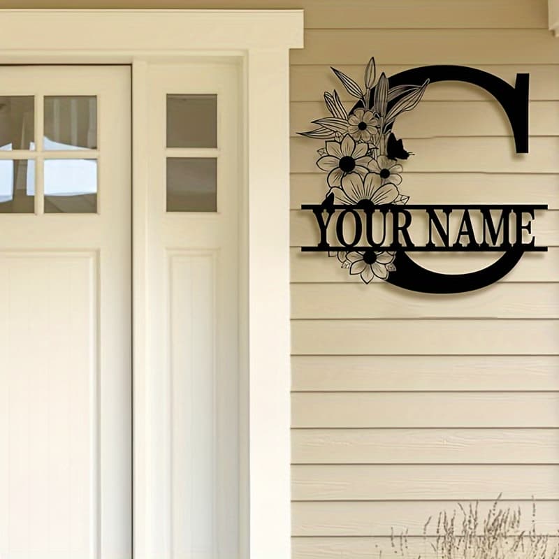 TEMU 1pc Customized Family Name Metal Sign - Personalized Last Name Decorative Art, Elegant , Front Door Welcome Sign, Perfect Housewarming Gift For Home Décor, House Decor
