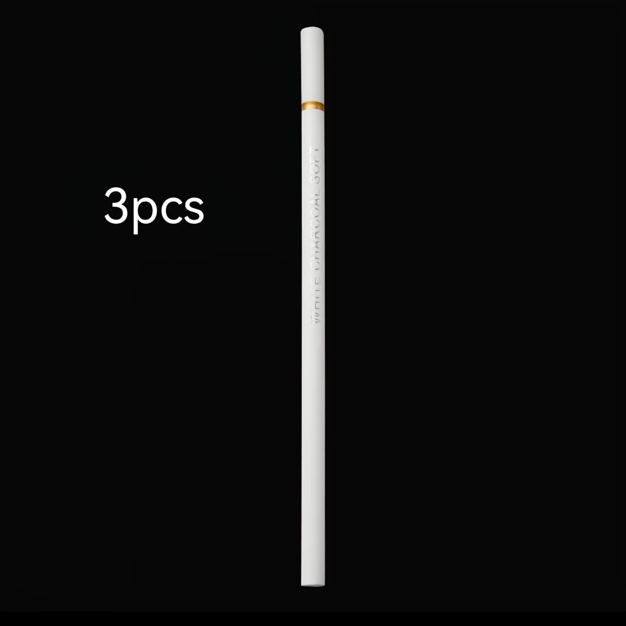 TEMU 3pcs White Charcoal Pen Highlighter Soft Sketch Art Painting